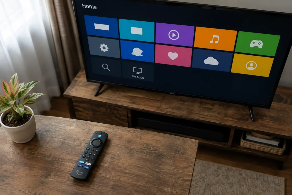 Top 5 IPTV Apps for Fire TV Stick — Safe Installation Guide 3 Fire TV Stick remote resting